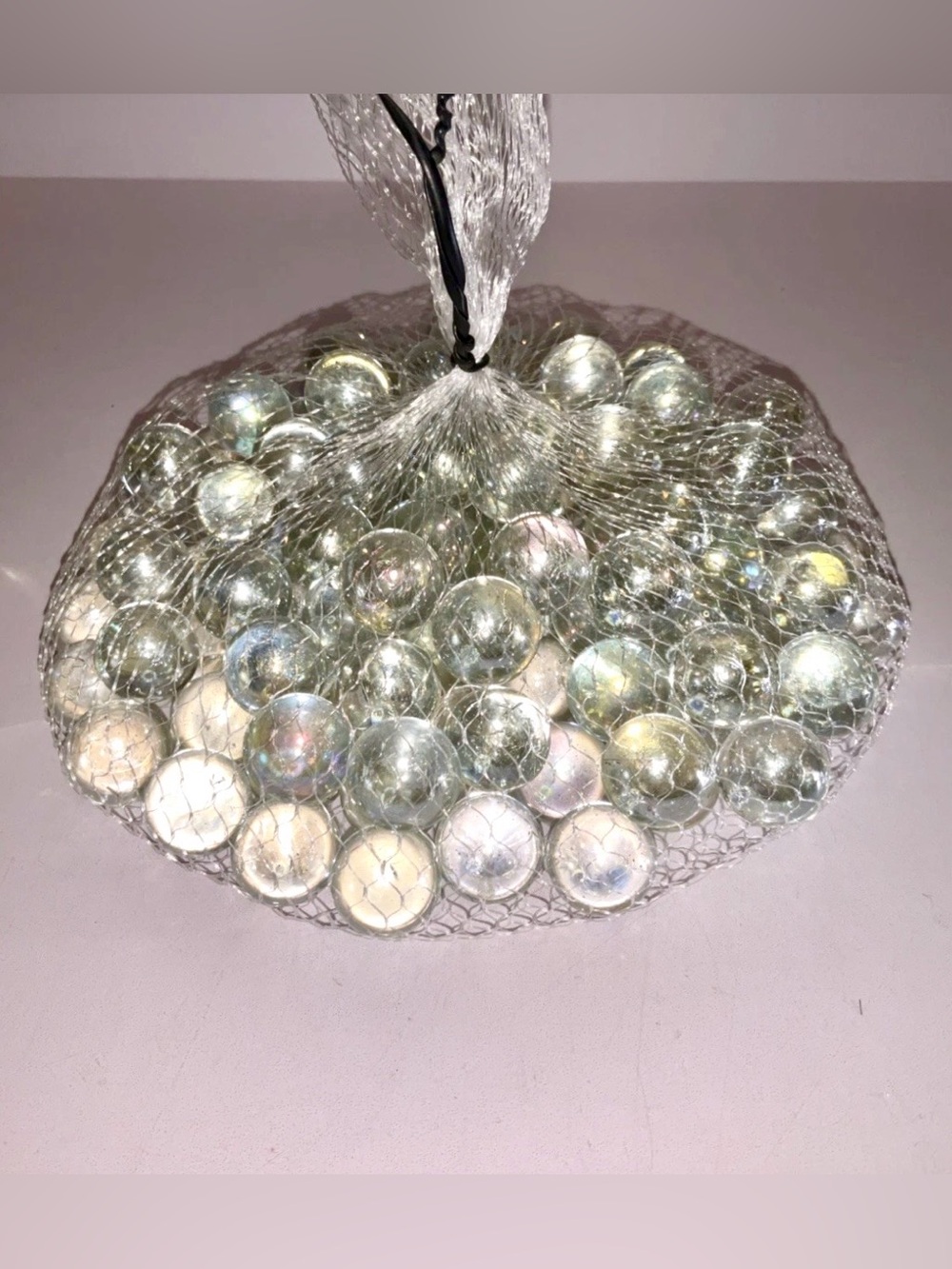 Clear Iridescent Glass Marbles Gems Large Lot Approx 1.5 Lbs Vase Filler Decor